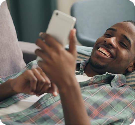 Customer enjoying their device